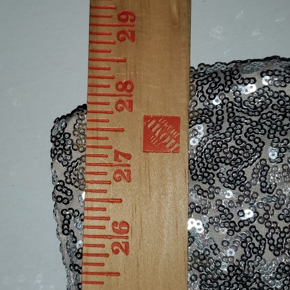 Tipsy Elves Silver Sequin High Waisted Leggings Women's Size L NWT - Picture 12 of 13